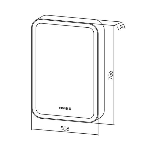 Зеркало-шкаф Azario Фиджи Led 50 см + часы - фото 5