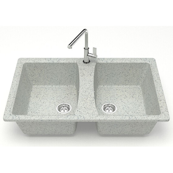 Кухонная мойка Azario Elmas CS00078335, светло-серый, Цвет производителя: светло-серый - фото 2