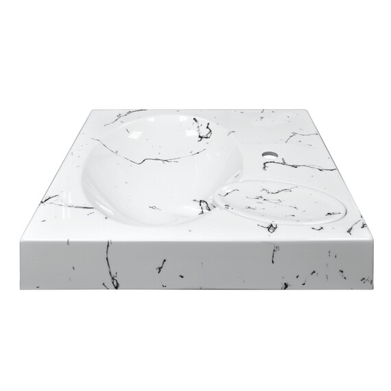 Раковина над стиральной машиной Azario Carmen 60 см CS00078503, белый мрамор - фото 3