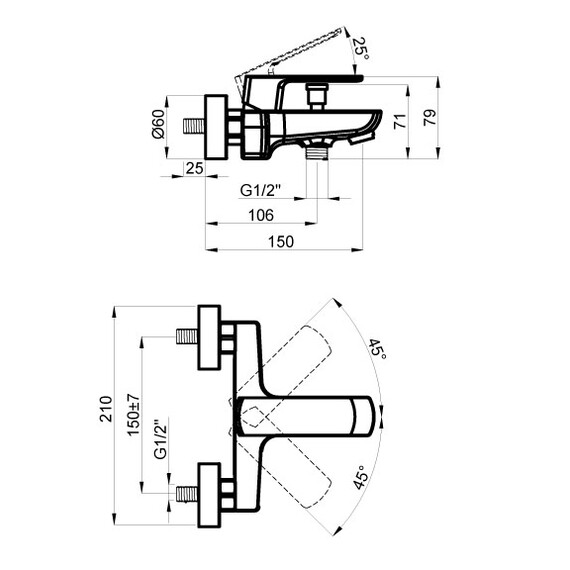 Смеситель для ванны Azario Atri AZ-15960501 - фото 2