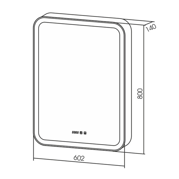 Зеркало-шкаф Azario Фиджи Led 60 см + часы - фото 4