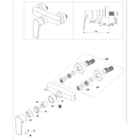 Смеситель для душа Azario Treya AZ-15680621 - фото 3