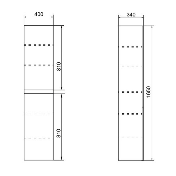 Пенал подвесной Azario Мила 40 см CS00080413, универсальный, белый матовый - фото 3
