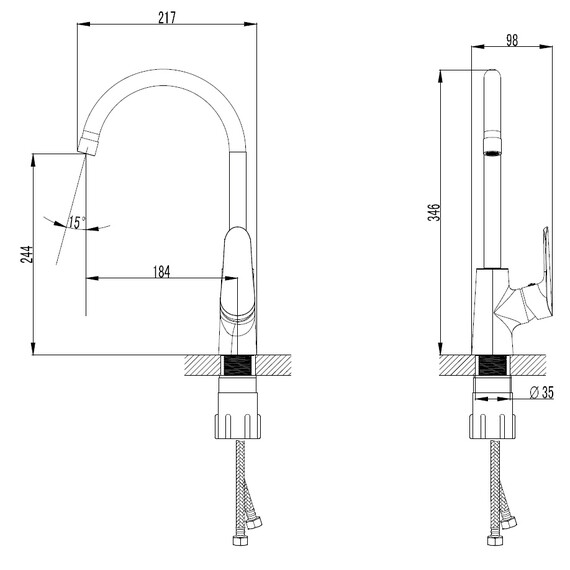 Смеситель для кухни Azario Campo AZ-KX568275C - фото 2