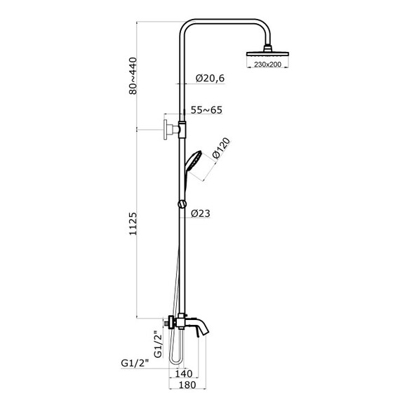 Душевая стойка Azario Treya AZ-15680531 - фото 2