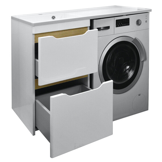 Тумба напольная с раковиной-столешницей Azario Magenta 110 см L CS00078394 - фото 2