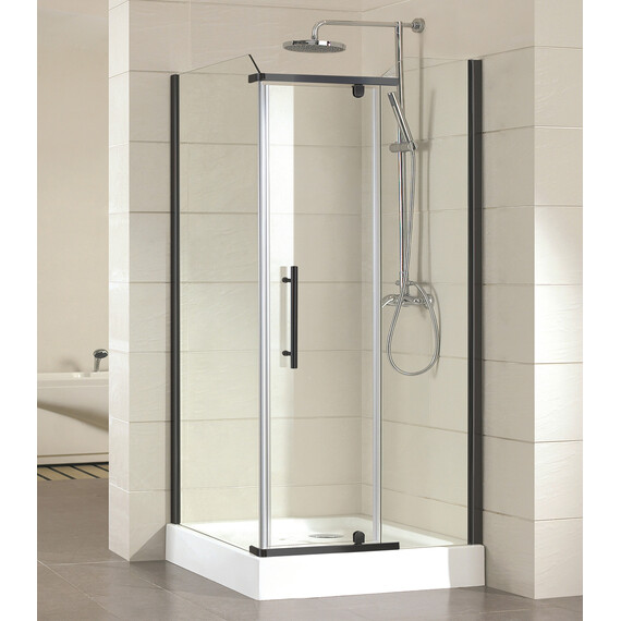 Душевое ограждение Azario Edmonton 90х90 см AZ-NNC1231 900 BLACK, черный/прозрачное - фото 2