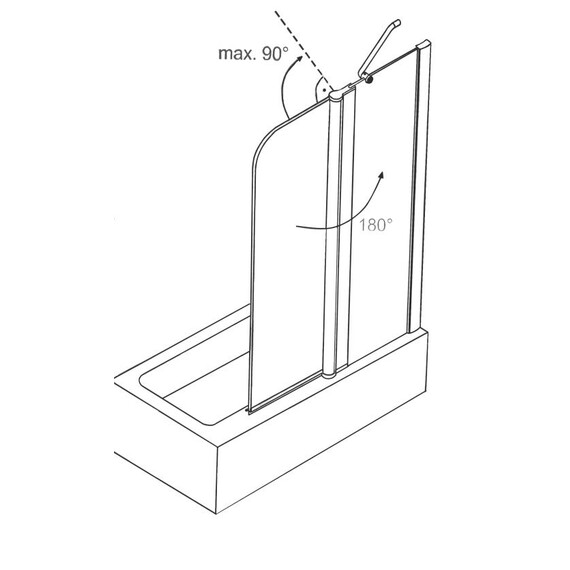 Шторка для ванны Azario Merrit 110х140 см AZ-NF6221 1100, хром/прозрачное - фото 4