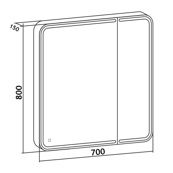Зеркало-шкаф Azario Adriana 1Л Led 70 см - фото 4
