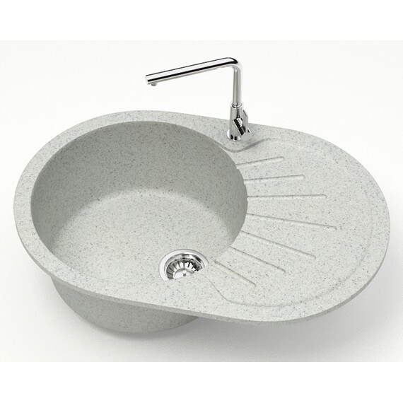 Кухонная мойка Azario Flora CS00079916, светло-серый, Цвет производителя: светло-серый - фото 2