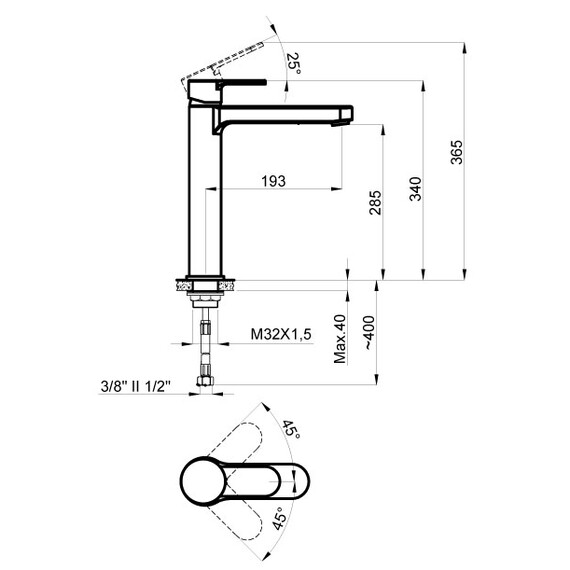 Смеситель для раковины высокий Azario Tevis AZ-15494551 - фото 2