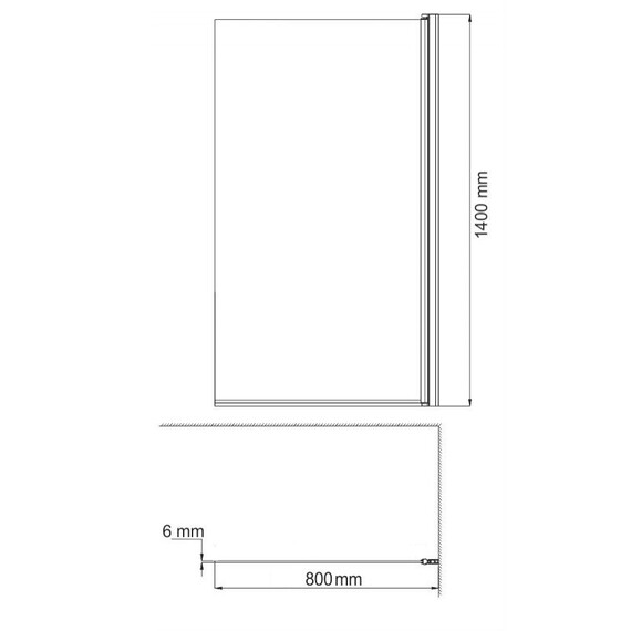 Шторка для ванны Azario Merrit 80х140 см AZ-NF6310-1 800 Black, чёрный/прозрачное - фото 3
