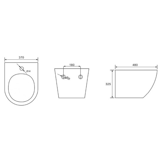 Биде подвесное Azario Grado AZ-0046-BN, черный - фото 4