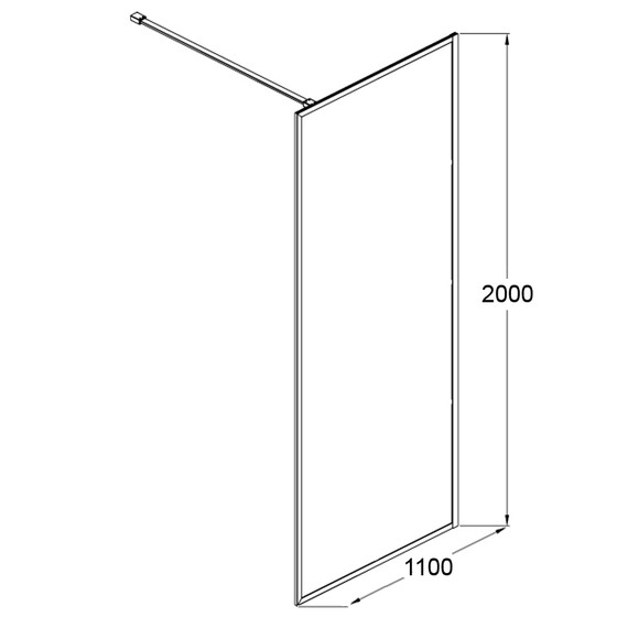 Душевая перегородка Azario Richmond Walk-in 110 см AZ-NAG 6310 1100 silver с кронштейном в комплекте, хром/прозрачное - фото 3