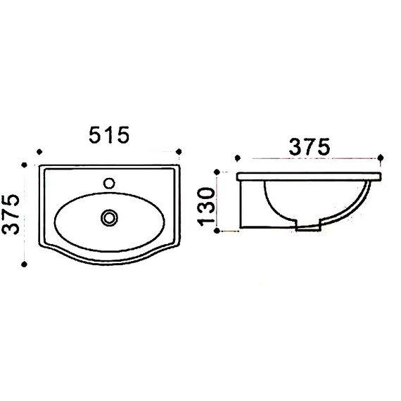 Раковина подвесная Azario 51 см AZ-405 - фото 3