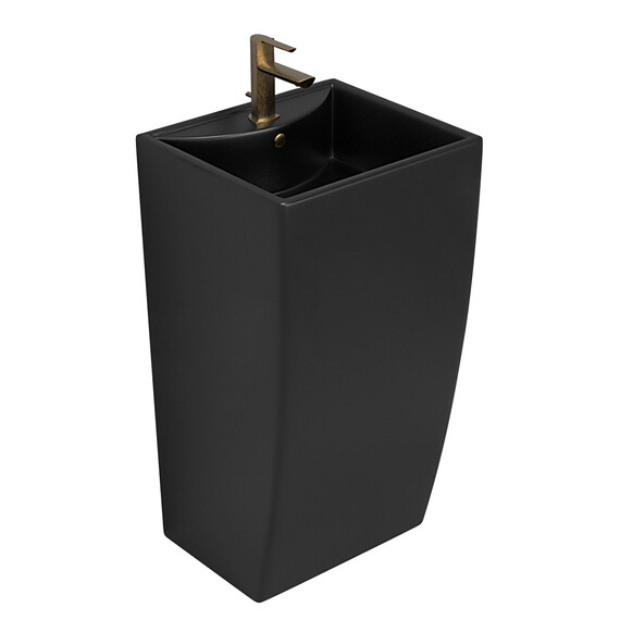 Раковина напольная Azario Comella 48 см AZ-314MB, черный матовый - фото 2