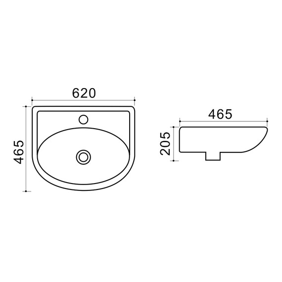 Раковина подвесная Azario 63 см Teo-60 - фото 3