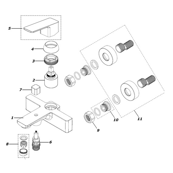 Смеситель для ванны Azario Cadeo AZ-15940501 - фото 3