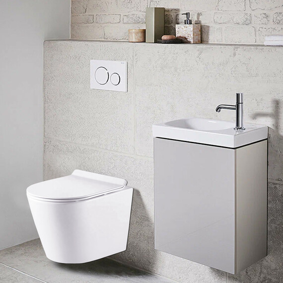 Унитаз подвесной безободковый Azario Fonti AZ-402W с крышкой микролифт - фото 2