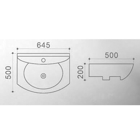 Раковина подвесная Azario 64 см AZ-4196 - фото 3