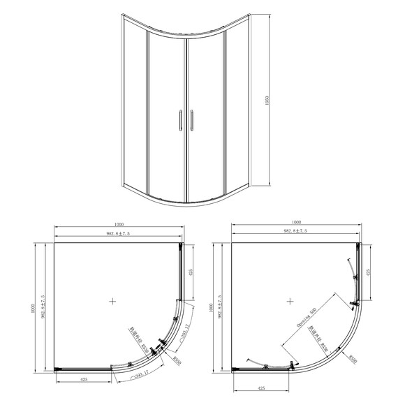 Душевое ограждение Azario Ostin 100x100 см AZ-121 S А, хром/прозрачное - фото 5
