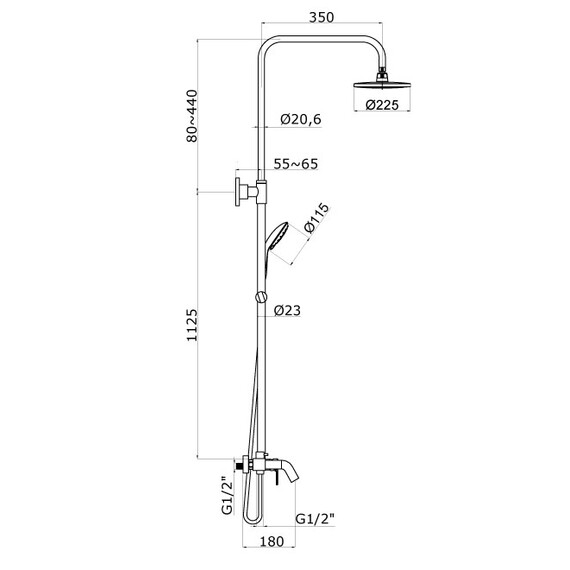 Душевая стойка Azario Tevis AZ-15490531 - фото 2