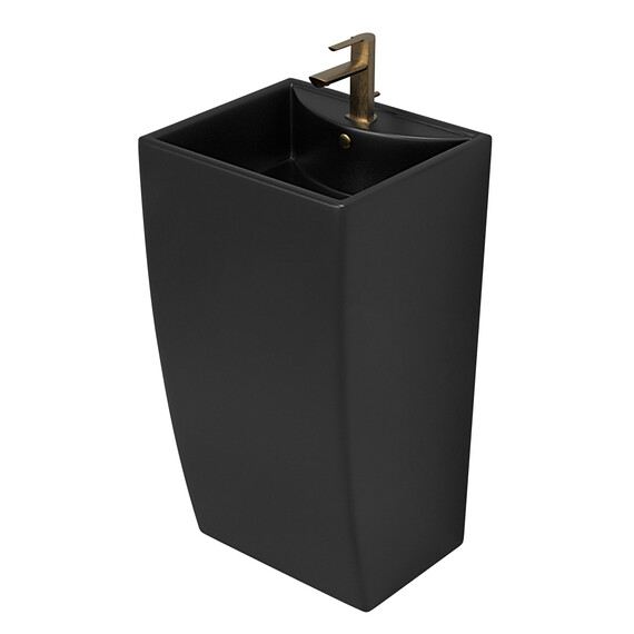 Раковина напольная Azario Comella 48 см AZ-314MB, черный матовый - фото 4