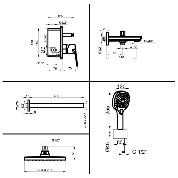 Душевая система для ванны Azario Treya AZ-15680711 - фото 2
