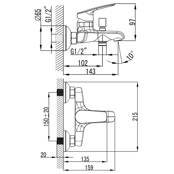 Смеситель для ванны Azario Tavira AZ-WKE238040C - фото 6
