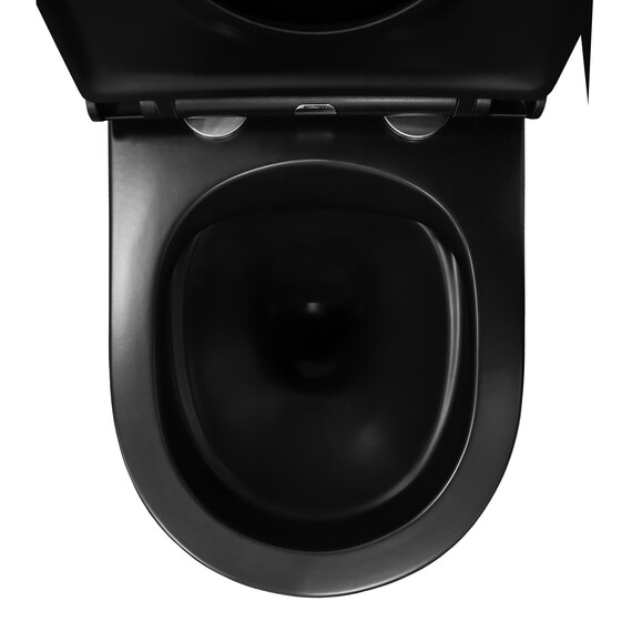 Унитаз подвесной безободковый Azario Grado AZ-0046N-MB с крышкой микролифт, чёрный матовый, Цвет производителя: чёрный матовый - фото 8