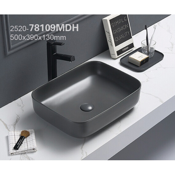 Раковина-чаша Azario 50 см AZ-78109MDH, тёмно-серый матовый - фото 2