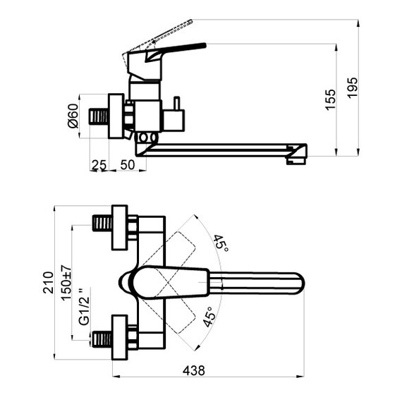 Смеситель для ванны Azario Treya AZ-15681721 - фото 2