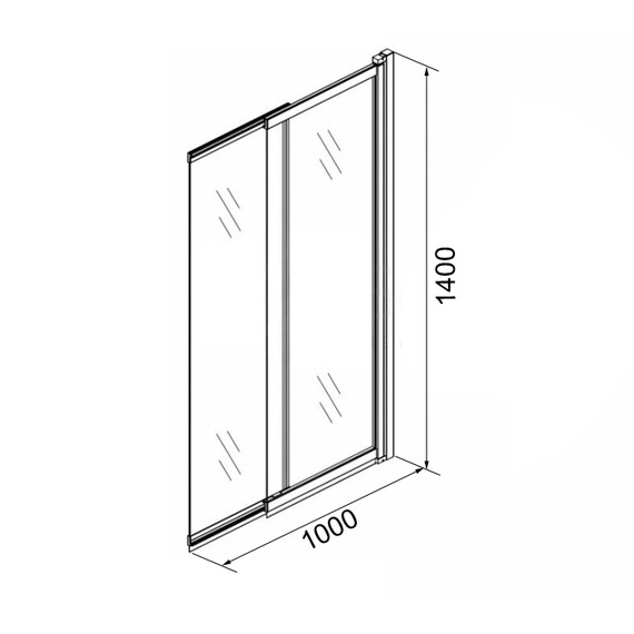 Шторка для ванны Azario Merrit 100х140 см AZ-NF6122 1000 Black, чёрный/прозрачное - фото 3
