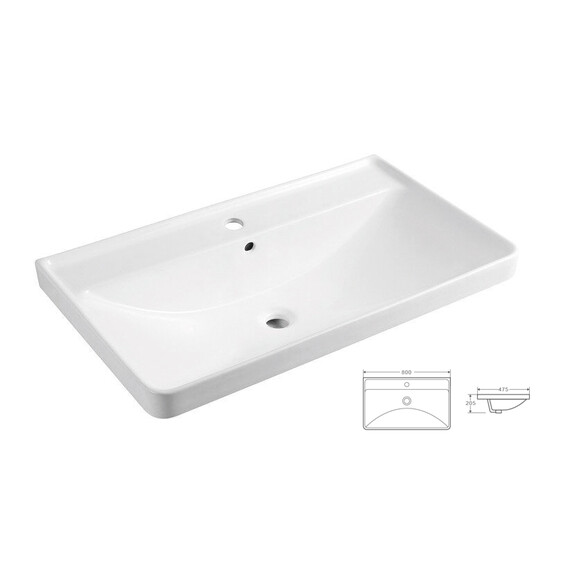 Тумба подвесная с раковиной Azario Ника 80 см CS00080145, белый матовый - фото 3