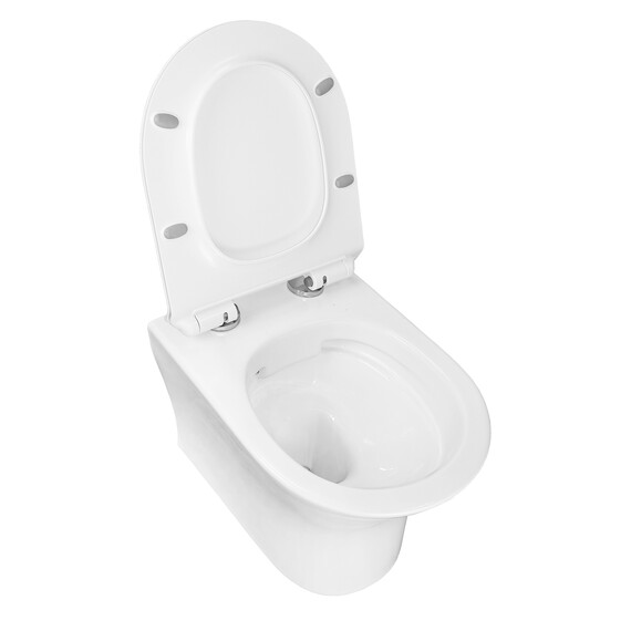 Унитаз подвесной безободковый Azario Fretta Round с тонкой крышкой микролифт - фото 3