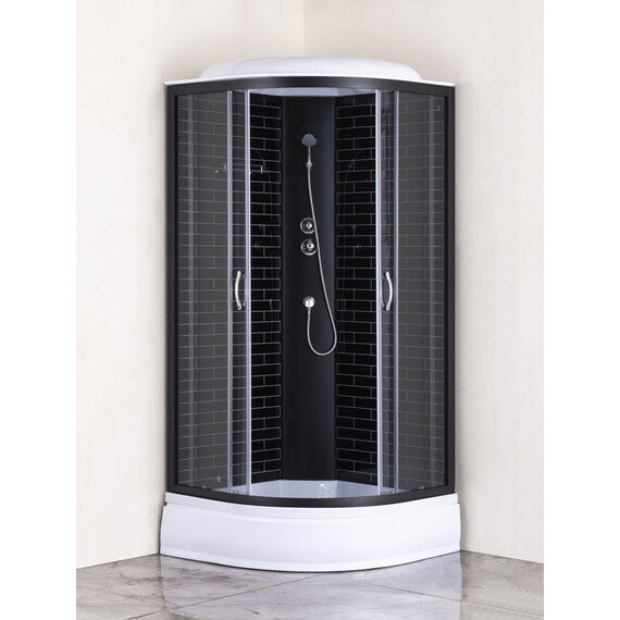 Душевая кабина Loranto 100х100 см CS-6610-25GB 100, черный/серое - фото 2