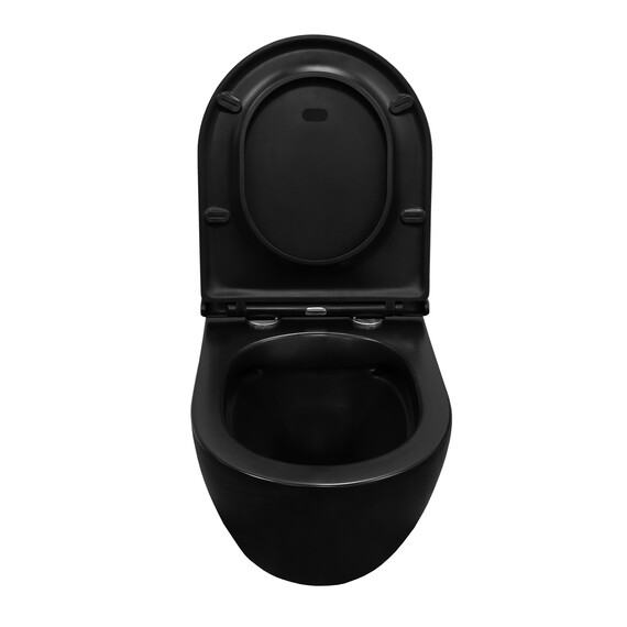 Унитаз подвесной безободковый Azario Grado AZ-0046N-MB с крышкой микролифт, чёрный матовый, Цвет производителя: чёрный матовый - фото 5