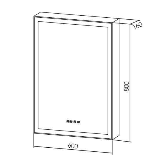 Зеркало-шкаф Azario Киото Led 60 см + часы - фото 7