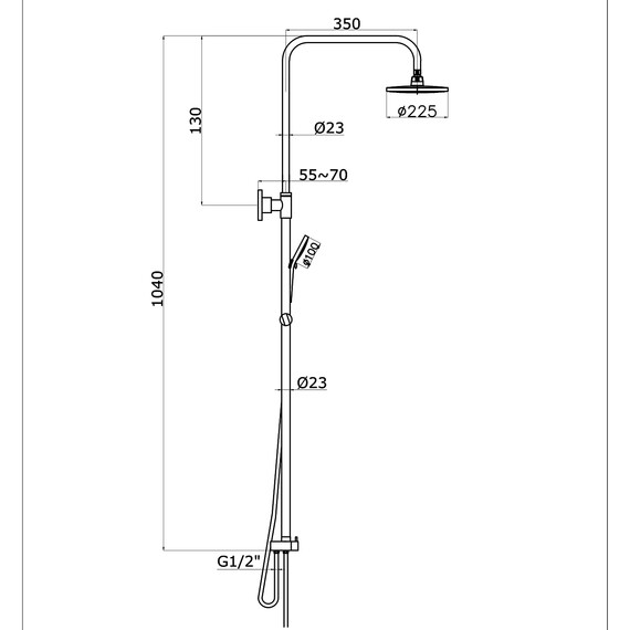 Душевая стойка Azario Mano AZ-15780201 - фото 2