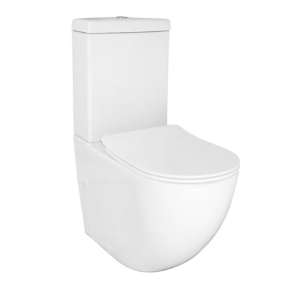 Унитаз-компакт безободковый Azario Renda AZ-8693 с крышкой микролифт - фото 3