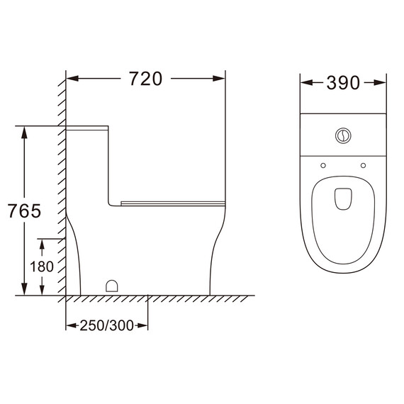 Унитаз-моноблок Azario Sinto AZ-1098 с крышкой микролифт - фото 3