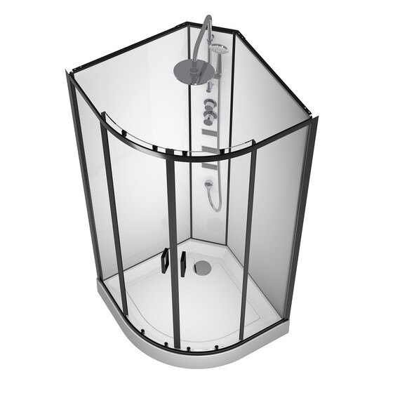 Душевая кабина Loranto Neo 90х90 см CS-21811, чёрный/прозрачное - фото 3