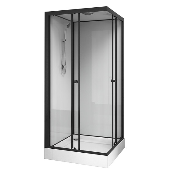 Душевая кабина Loranto Neo 90x90 см CS-22110, чёрный/прозрачное - фото 2