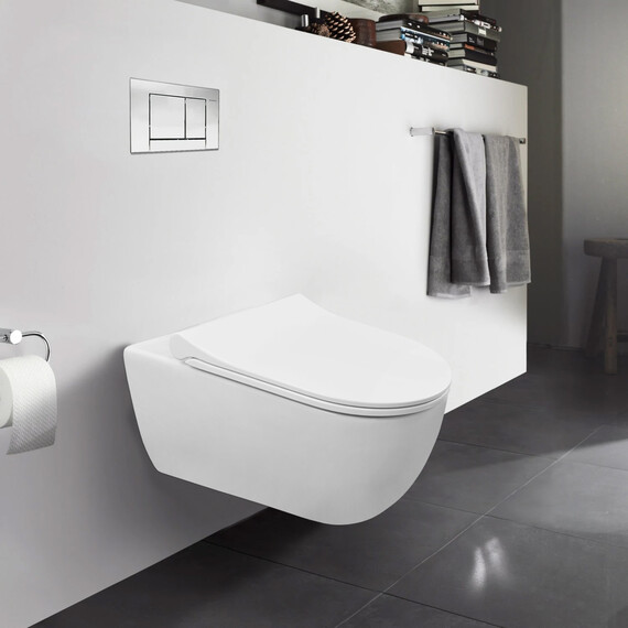 Унитаз подвесной безободковый Azario Ferio 87565 с тонкой крышкой микролифт - фото 11