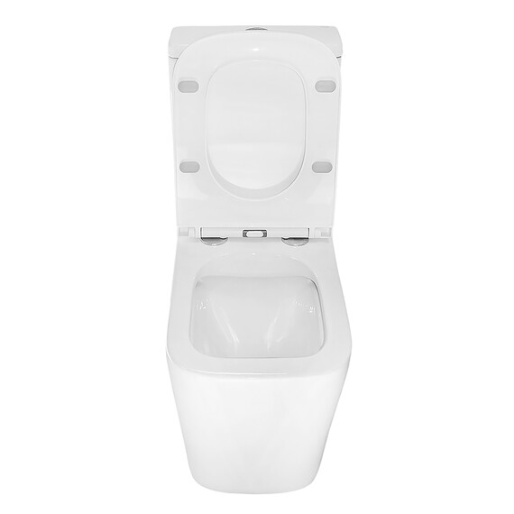 Унитаз-компакт безободковый Azario Quadro AZ-2175 с крышкой микролифт, Цвет производителя: белый - фото 5