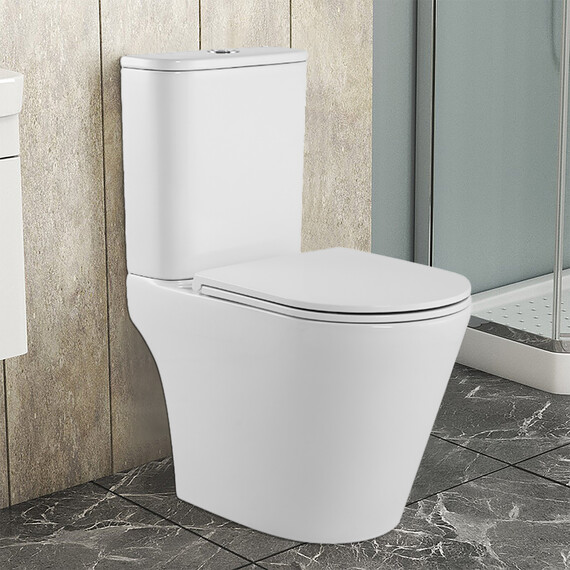 Унитаз-компакт безободковый Azario Berton AZ-6093 с тонкой крышкой микролифт (Система смыва торнадо) - фото 14