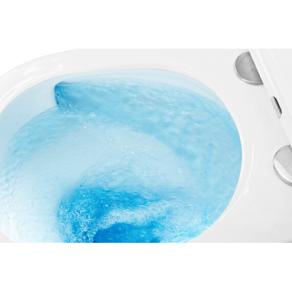 Унитаз подвесной безободковый Azario Teramo AZ-0053-UQ3 (система смыва Торнадо) с тонкой крышкой микролифт, Цвет производителя: белый - фото 8