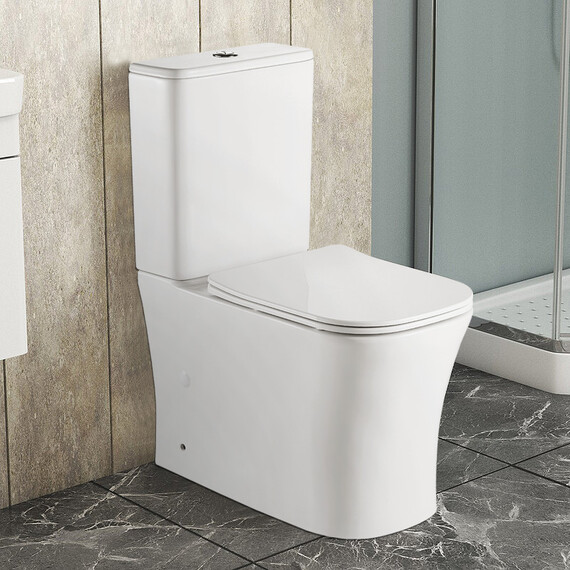 Унитаз-компакт безободковый Azario Anteo Square AZ-1218A с тонкой крышкой микролифт - фото 16