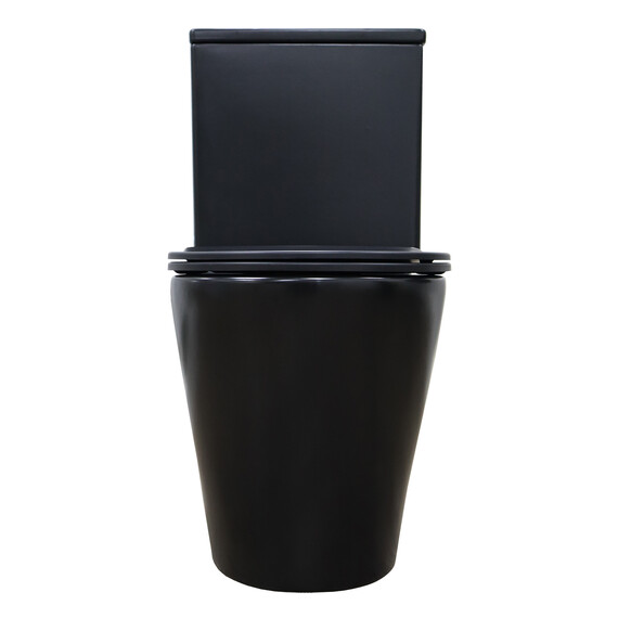 Унитаз-компакт безободковый Azario Black Queen AZ-8380 с тонкой крышкой микролифт, чёрный матовый, Цвет производителя: чёрный матовый - фото 9
