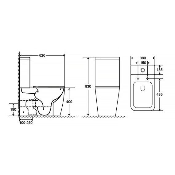 Унитаз-компакт безободковый Azario Levanto AZ-1228A с крышкой микролифт - фото 14